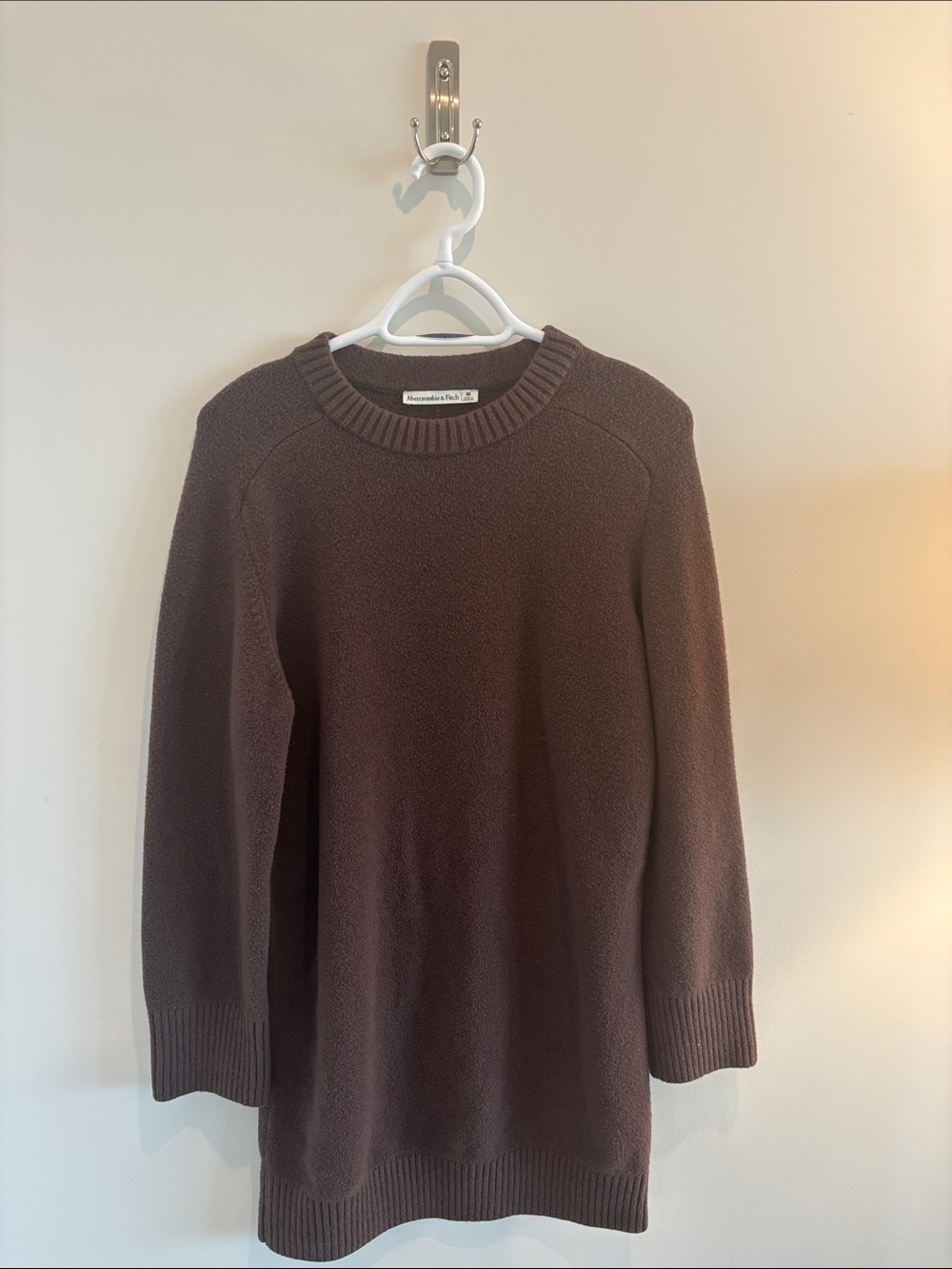 Abercrombie & Fitch Long-Sleeve Knit Dress in Brown